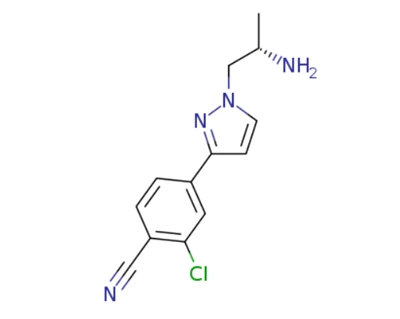 (S) -4- (1- (1-aminopropyl) -1H-pyrazol-3-yl) -2-cylorobenzonitrile (CAS: 1297537-41-7)